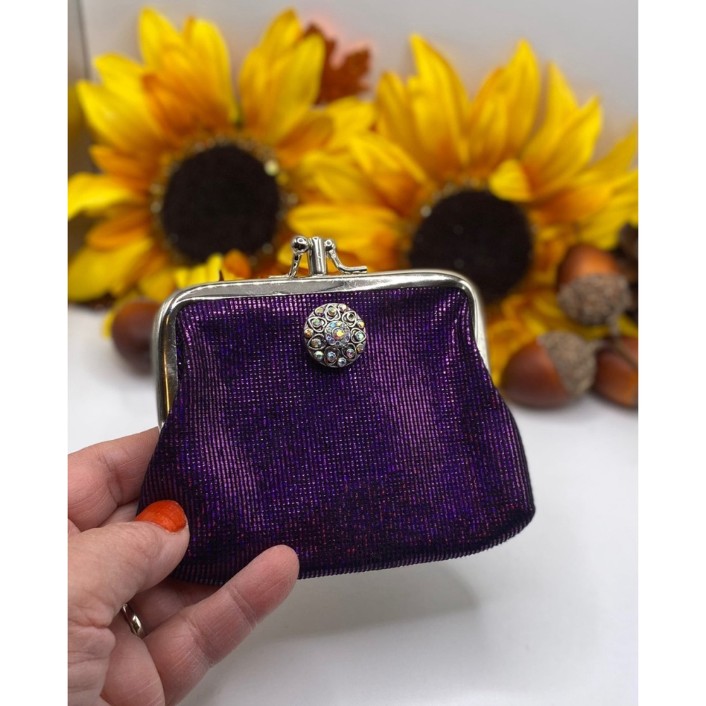 Dazzling Purple Snap Jewelry Change Purse with 18mm Iridescent Ginger Snap! NWT
